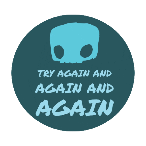 Skull Try Again Sticker by Raw Fury