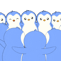 Huddle Up Lets Go Sticker by Pudgy Penguins