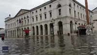 Clean Getaway: Man in Motorized Bathtub Glides Through Flood-Hit Italian Town