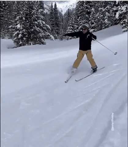 Funny ski accident GIF