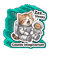CosmicImaginarium tired adorable sleepy calm Sticker