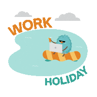 breadnbeyond work holiday vacation working Sticker