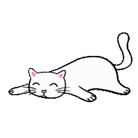 White Cat Sticker