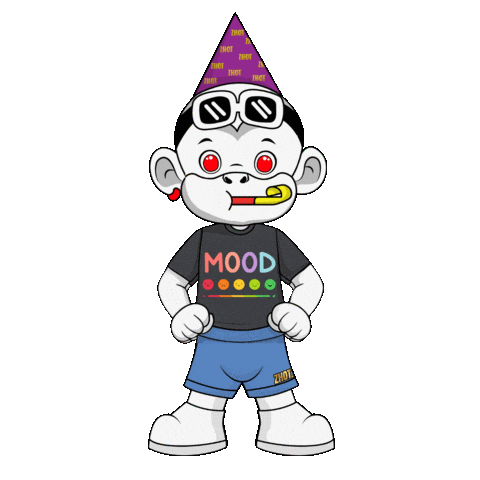 Mood White Monkey Sticker by Zhot