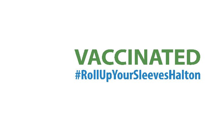 regionofhalton giphyupload vaccinated rollupyoursleeves haltonon Sticker