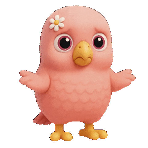 Confused Cute Bird Sticker