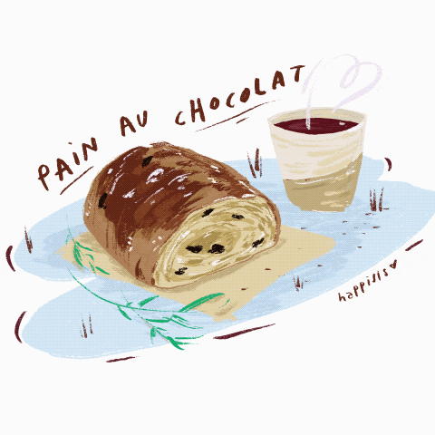 HAPPISIS pastry croissant foods chocolat GIF