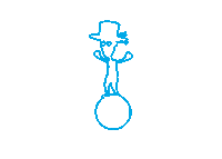ralphpollastro_giocoliere cartoon neon clown circus Sticker