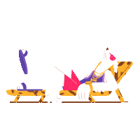 dog beach Sticker by The Juan Casal Studio