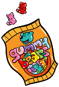 Gummy Bear Popcorn Sticker by Natalie Michelle Watson