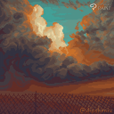 dinchenix art pixel art sunset timelapse GIF