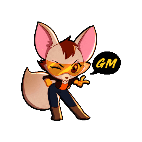 GenCityLabs giphygifmaker anime good morning fox Sticker