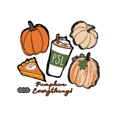 mudpiegift fall pumpkin psl pumpkin spice Sticker