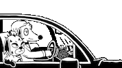 Dog Driving Sticker by Sam Grinberg