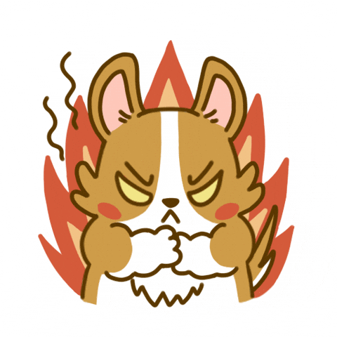 Angry On Fire GIF by Lazy Corgi