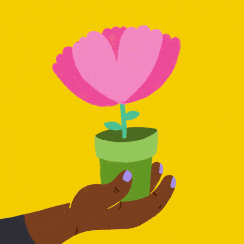 Flower Pot Thank You GIF by Hello All by helloall