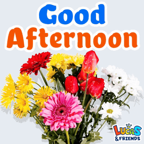 Good Afternoon Flowers GIF by Lucas and Friends by RV AppStudios by rvappstudios