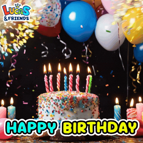Happy Birthday GIF by Lucas and Friends by RV AppStudios by rvappstudios