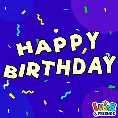 Happy Birthday Confetti GIF by Lucas and Friends by RV AppStudios by rvappstudios