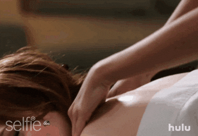 Giphy - massaging karen gillan GIF by HULU