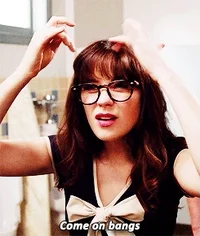 Zooey Deschanel Hair GIF