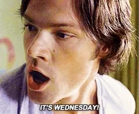 TV gif. Looking to the side, Jared Padalecki as Sam in Supernatural says 