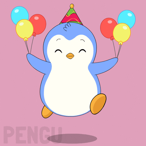 Happy Birthday Party Hard GIF by Pudgy Penguins
