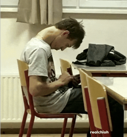 On Phone Bad Posture GIF