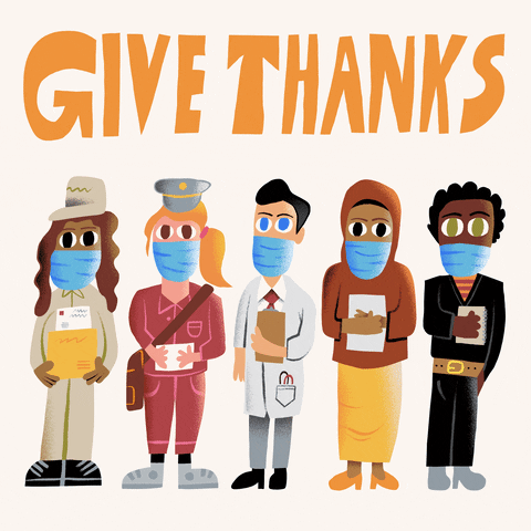 Give Thanks Mask GIF by INTO ACTION
