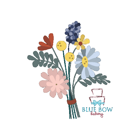 blue bow bakery Sticker