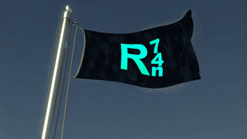 R74n logo wave flag sky GIF