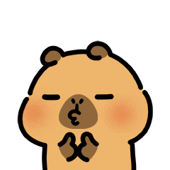 Sorry Fingers Sticker by Capybara Pimoo by Stickie