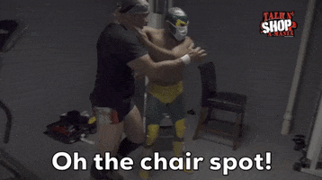 TalkNShop wwe wrestling aew chair GIF