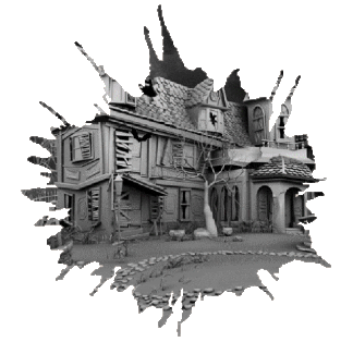 Animated Build a Haunted House Halloween GIFs