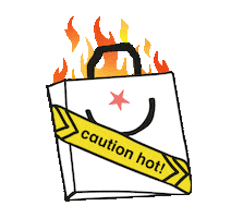 Fire Caution Hot Sticker by wagamama