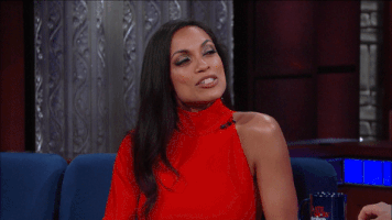 rosario dawson GIF by The Late Show With Stephen Colbert