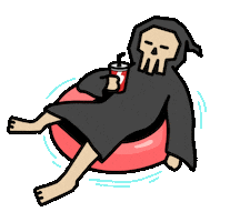 Grim Reaper Swimming Sticker by leftsilverhand