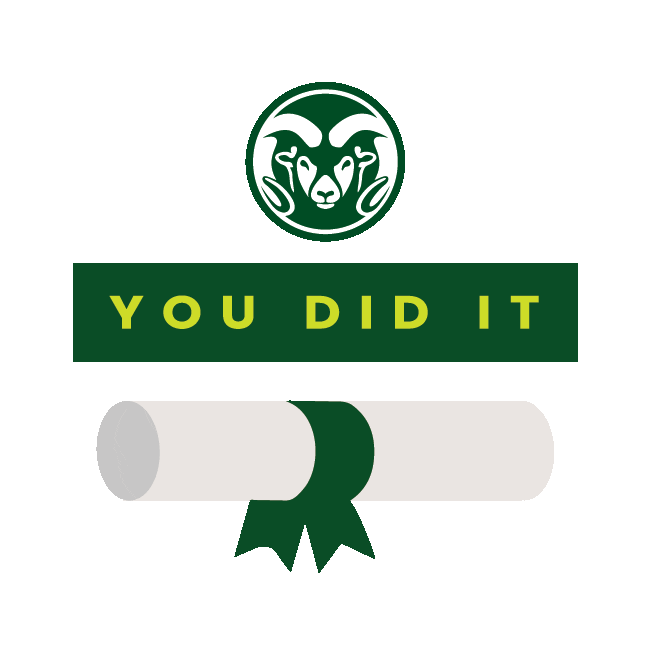 Csu Rams Graduation Sticker by Colorado State University