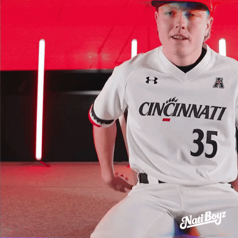 Surprised College Baseball GIF by Cincinnati Bearcats
