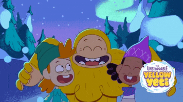 Friends Hug GIF by The Unstoppable Yellow Yeti