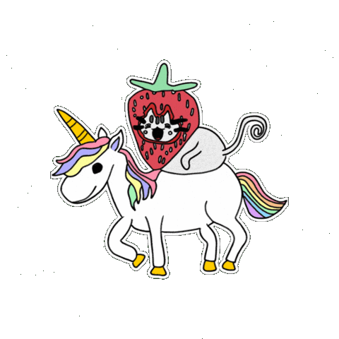 Strawberry Jam Happy Cat Sticker