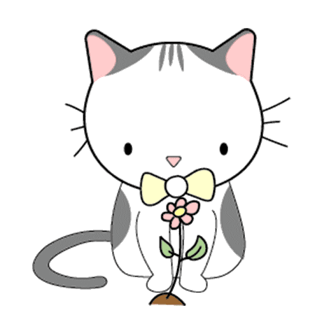 Cat Flower Sticker