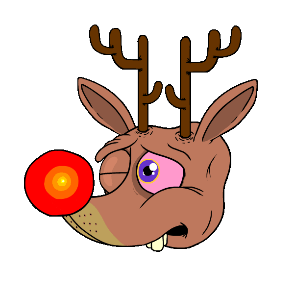 Red-Nosed Reindeer Love Sticker by Zachary Sweet