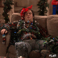 Tired Merry Christmas GIF by Laff