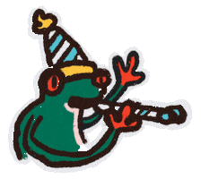 Happy Birthday Frog Sticker by Leon Nikoo