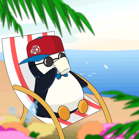 Spring Break Drinking GIF by Pudgy Penguins