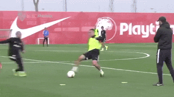 training tackle GIF by Sevilla Fútbol Club