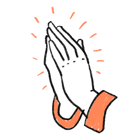 Pray Praying Hands Sticker by wirDesign