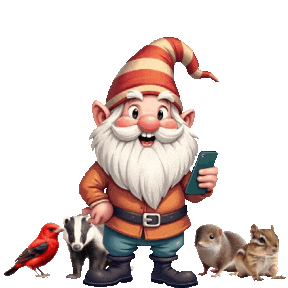 Cute Gnome Taking A Selfie Sticker