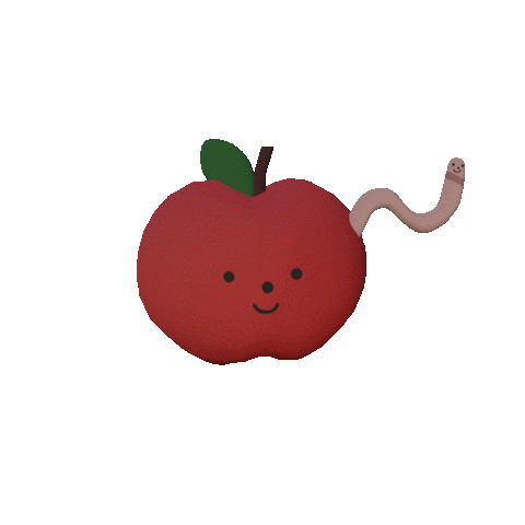 Apple Worm Sticker